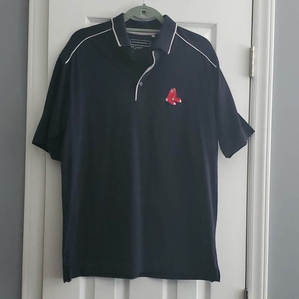 RED SOCKS CUTTER & BUCK ORGANIC COTTON MENS SHIRT SIZE MEDIUM